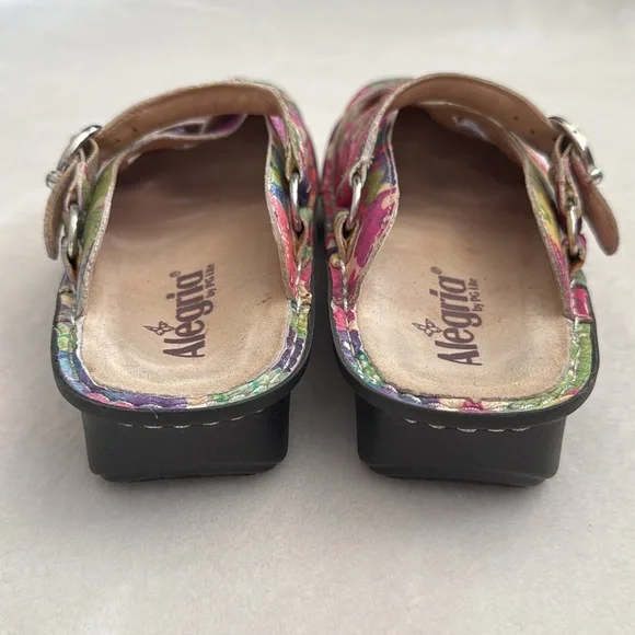 Alegria | Freesia Happy Days Woven Leather Slingback Clogs FRE-525 Floral (38) - Picture 7 of 16